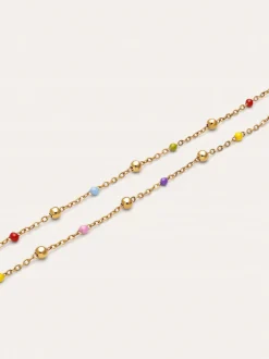 Pack 2 Pulseras Amistad Colores Acero Baño Oro