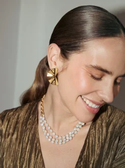 Pendientes Amara Acero Baño Oro