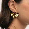Pendientes Amara Stone Acero Baño Oro