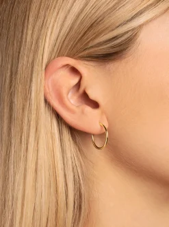 Pendientes Aro Ana S Plata Baño Oro