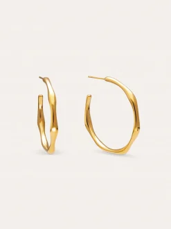 Pendientes Aro Bamboo Acero Baño Oro