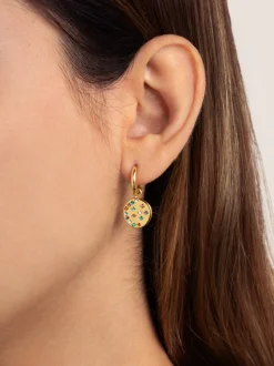 Pendientes Aro Bling Rainbow Acero Baño Oro