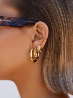 Pendientes Aro Bolero Acero Baño Oro