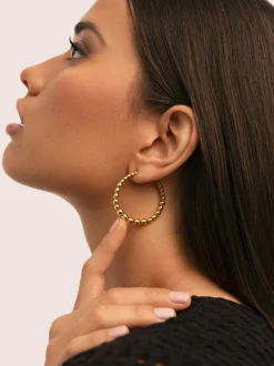 Pendientes Aro Bomb Acero Baño Oro