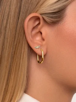 Pendientes Aro Bossa Acero Baño Oro