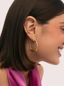 Pendientes Aro Bulky Acero Baño Oro
