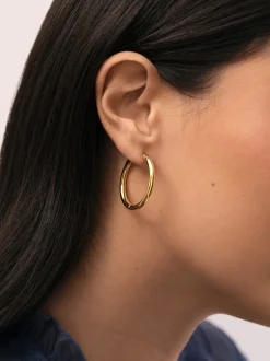 Pendientes Aro Carmen L Acero Baño Oro
