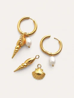 Pendientes Aro Carmen True Mar Acero Baño Oro