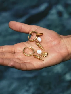 Pendientes Aro Carmen True Mar Acero Baño Oro