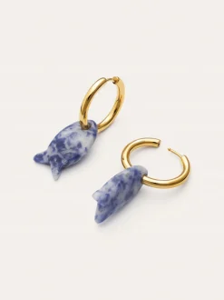 Pendientes Aro Carmen True Pez Acero Baño Oro
