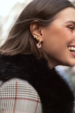Pendientes Aro Carmen True Rose Acero Baño Oro