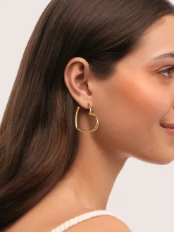Pendientes Aro Cuore Acero Baño Oro