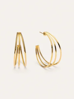 Pendientes Aro Eclipse Acero Baño Oro
