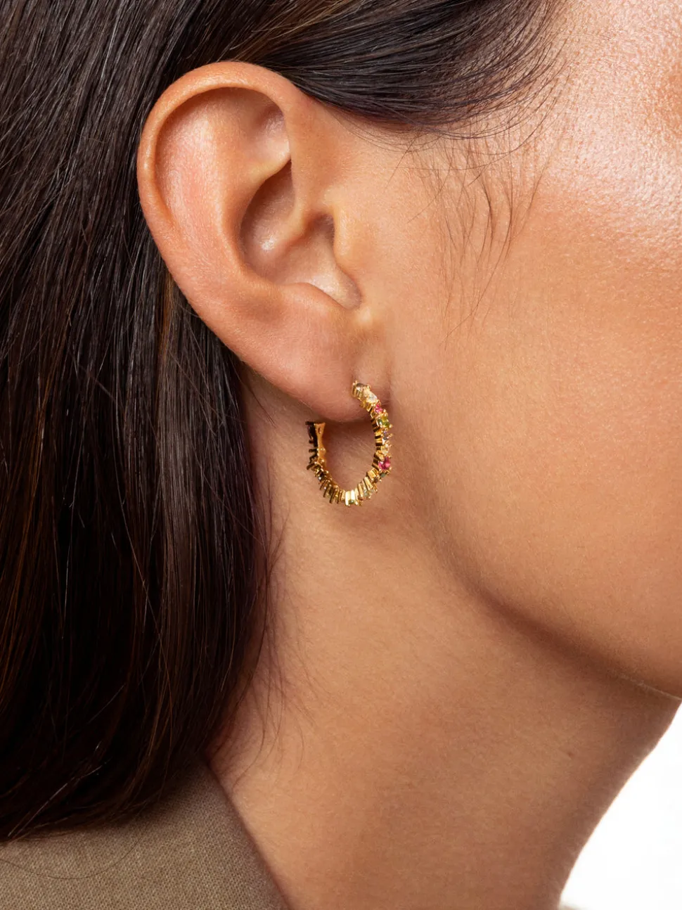 Pendientes Aro Estellar Colors Baño Oro