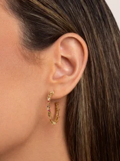 Pendientes Aro Estellar Colors L Baño Oro