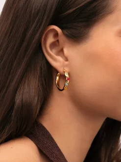 Pendientes Aro Gina Acero Baño Oro