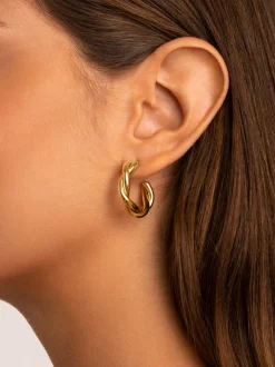 Pendientes Aro Lina Acero Baño Oro
