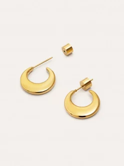 Pendientes Aro Lunette Acero Baño Oro