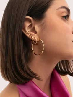 Pendientes Aro Maria L Acero Baño Oro