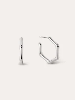 Pendientes Aro Mini Bamboo Acero