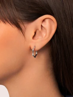 Pendientes Aro Mini Bamboo Acero