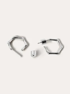 Pendientes Aro Mini Bamboo Acero