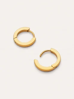 Pendientes Aro 10mm Acero Baño Oro