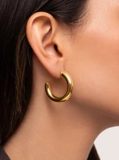Pendientes Aro Mombasa Acero Baño Oro