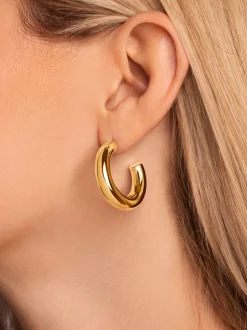 Pendientes Aro Mombasa Acero Baño Oro