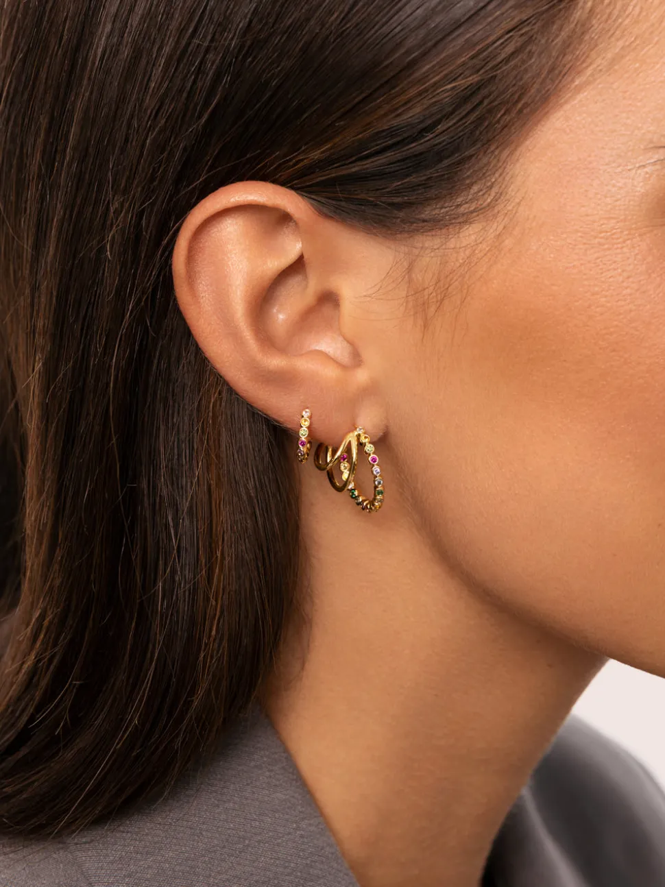 Pendientes Aro Orbit Baño Oro