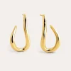 Pendientes Aro Organic Hook Acero Baño Oro