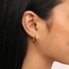 Pendientes Aro Organic River Acero Baño Oro
