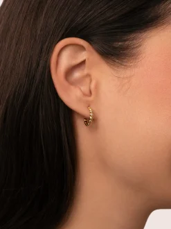 Pendientes Aro Pebble Spark Baño Oro