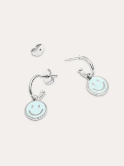 Pendientes Aro Smiley Sky Enamel