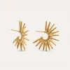 Pendientes Aro Solstice Beam Acero Baño Oro