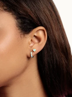 Pendientes Aro Spark Sky Enamel Baño Oro