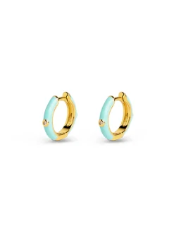 Pendientes Aro Spark Sky Enamel Baño Oro