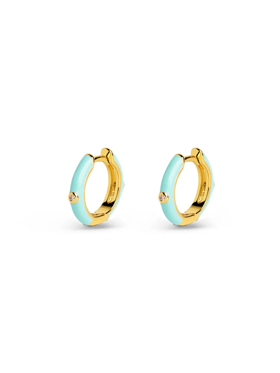 Pendientes Aro Spark Sky Enamel Baño Oro