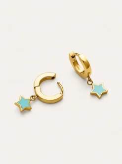 Pendientes Aro Star Sky Acero Baño Oro
