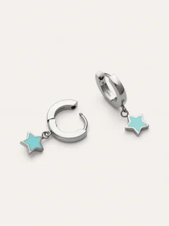 Pendientes Aro Star Sky Enamel Acero