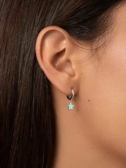 Pendientes Aro Star Sky Enamel Acero