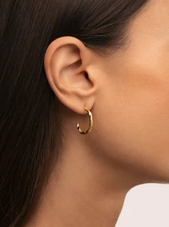 Pendientes Aro Tressia Organic Acero Baño Oro