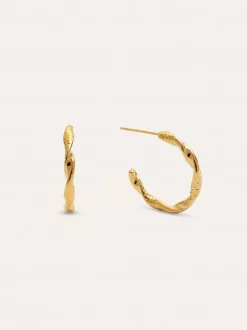 Pendientes Aro Tressia Organic Acero Baño Oro
