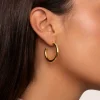 Pendientes Aro Tube Acero Baño Oro