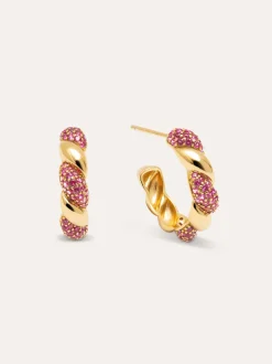 Pendientes Aro Twist Spark Baño Oro