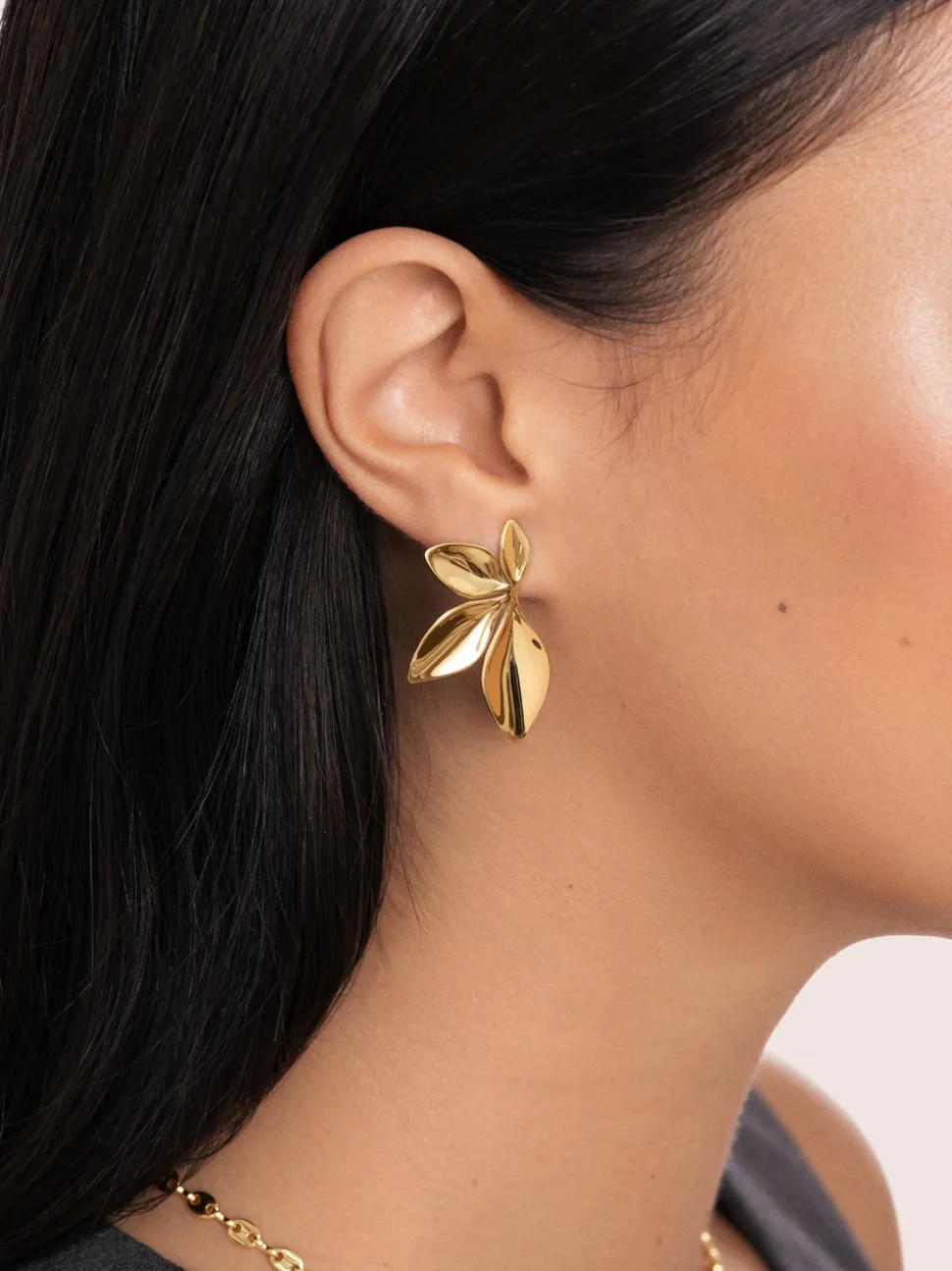 Pendientes Camila Acero Baño Oro