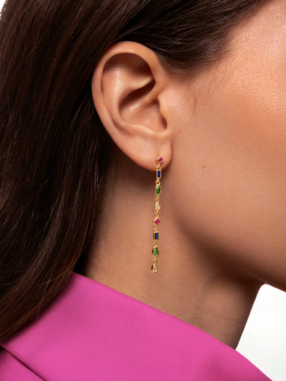 Pendientes Cascade Colors Baño Oro
