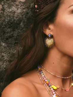 Pendientes Catalina Acero Baño Oro