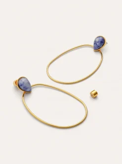 Pendientes Catalina Oval Acero Baño Oro