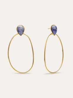 Pendientes Catalina Oval Acero Baño Oro